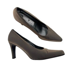 Vintage 90s Y2K Saks Fifth Avenue Heels Iridescent Taupe Brown Women's Size 9